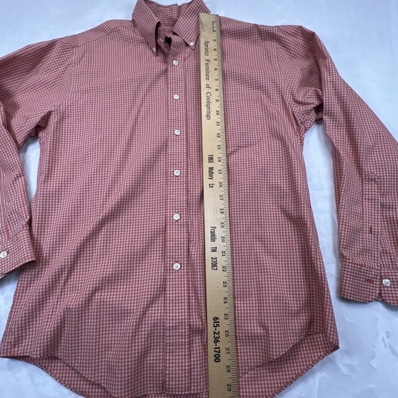Brooks Brothers,Orange/White Plaid Men's Dress Shirt (Not sized) See Pictures - Picture 4 of 8